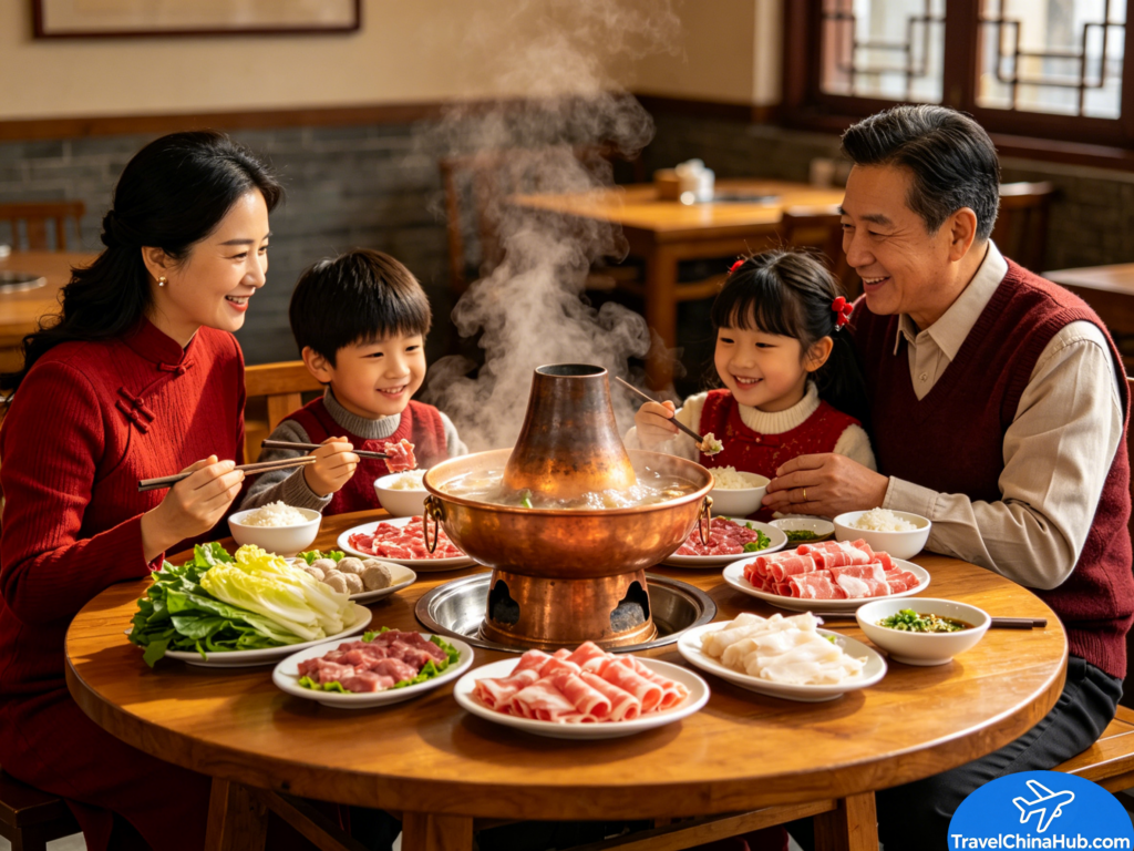 Chinese Hot Pot Ultimate Guide: From Sichuan Mala to Beijing Mongolian Hot Pot 5 Cantonese hot pot setup—golden broth bubbling away, with fresh seafood, sliced meat, and crisp veggies ready to go in.