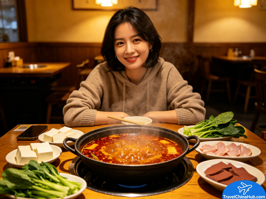 Chinese Hot Pot Ultimate Guide: From Sichuan Mala to Beijing Mongolian Hot Pot 9 Taiwanese mala hot pot—spicy red broth, table loaded with Taiwanese ingredients, plus all-you-can-eat ice cream and drinks.