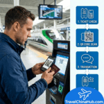 How to Use Alipay & WeChat Pay in China 2026: Foreigner's Guide (Bind Int'l Cards, Ride Didi & High-Speed Rail) 5 Foreign visitor buying high-speed train ticket with Alipay at station